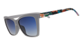 Gray sunglasses with blue gradient lenses and colorful National Park Foundation artwork on the temples.