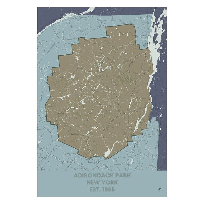 Adirondack Park Map - No Frame - North Drinkware