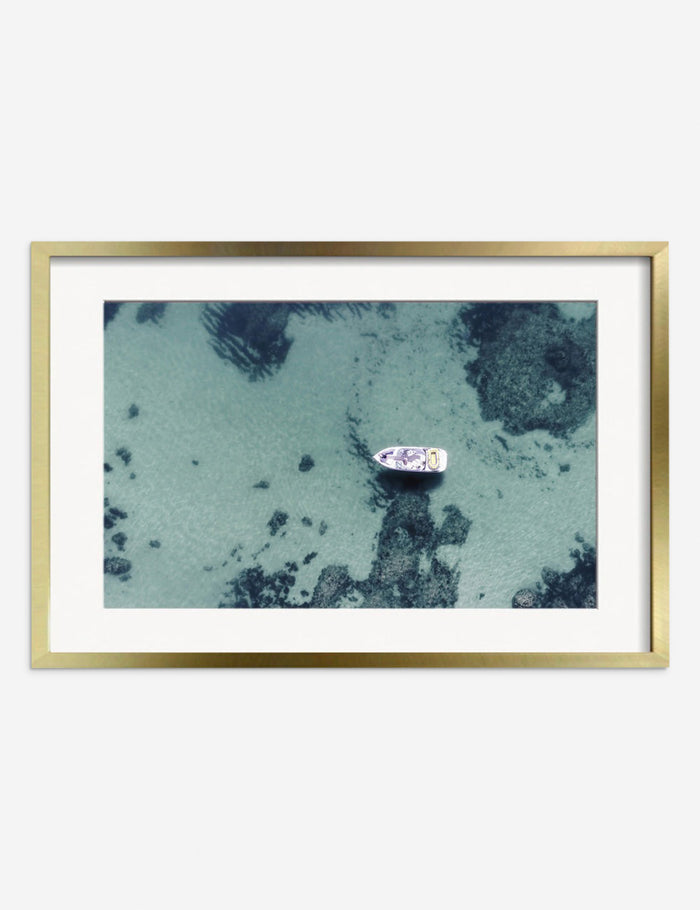#frame-option::framed #color::gold #size::25.5--x-17.5- #size::35.5--x-23.5- #size::45.5--x-29.5- | Aerial Ocean Bliss Photography Print in a gold frame