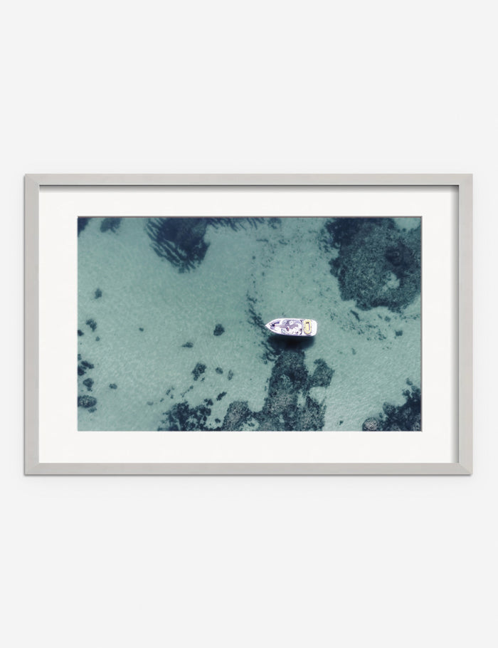#frame-option::framed #color::silver #size::25.5--x-17.5- #size::35.5--x-23.5- #size::45.5--x-29.5- | Aerial Ocean Bliss Photography Print in a silver frame