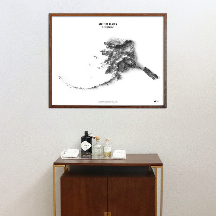Alaska Elevation Map - No Frame - North Drinkware