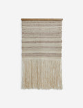 #color::natural | Alvah handwoven textural striped textile wall hanging.
