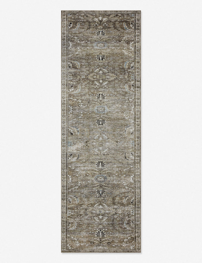 #color::antique-and-moss #size::2-6--x-7-6- #size::2-6--x-9-6- #size::2-6--x-12- | Amalia distressed traditional rug in its runner size