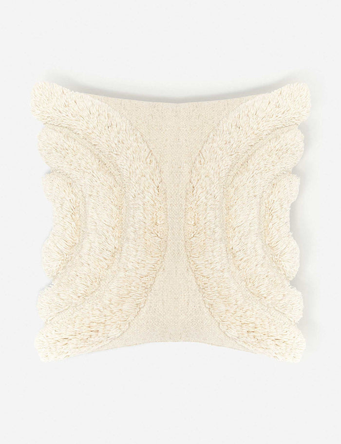 #color::natural #size::square | Arches ivory high-low textured plush square pillow by Sarah Sherman Samuel