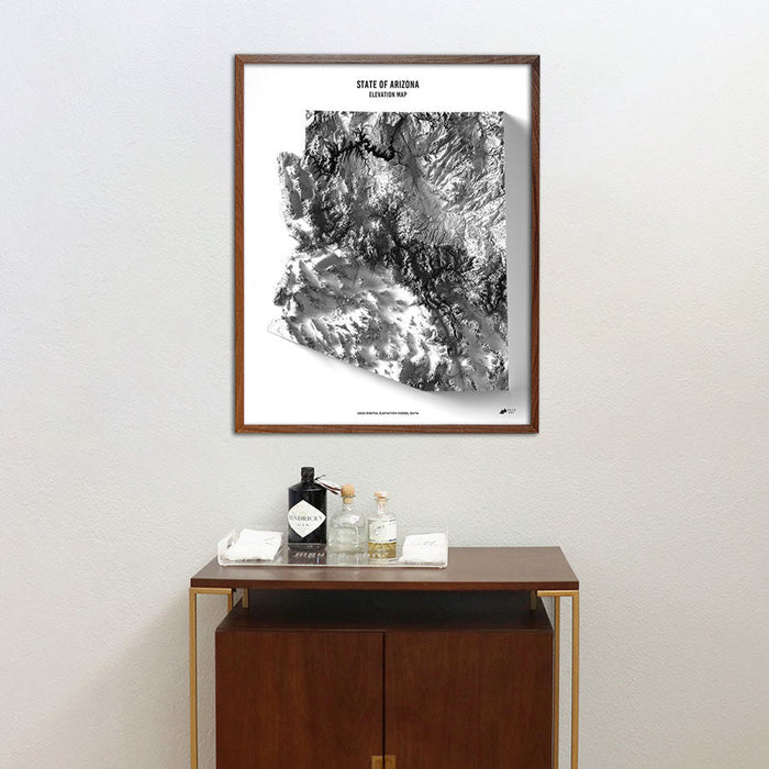 Arizona Elevation Map - No Frame - North Drinkware
