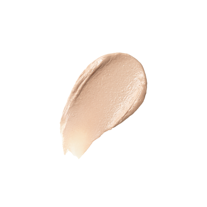 Close-up texture swatch of Skinfix Balancing Soft-Foam Clay Cleanser — a smooth, beige clay formula, on a transparent background.