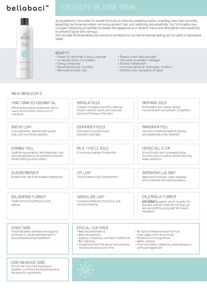 Bellabaci Cellulite Be Gone Professional Wellness Oil, 17 fl oz