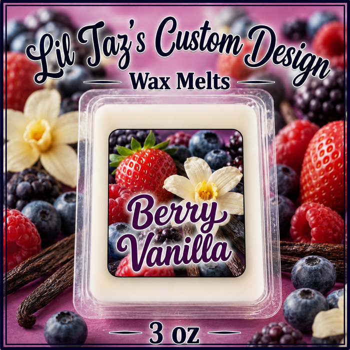 Berry Vanilla Clamshell Wax Melt — 100% Soy, 6 Snaps