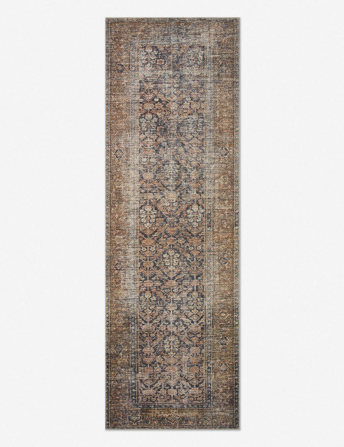 #color::ink-and-salmon #size::2-6--x-7-6- #size::2-6--x-9-6- #size::2-6--x-12- | Billie Rug in ink and salmon by Amber Lewis x Loloi in its runner size