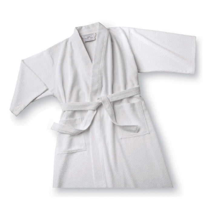 Robes & Wrapes Boca Terry Robe/ MicroTec Pineapple Waffle Weave/White/OSFM