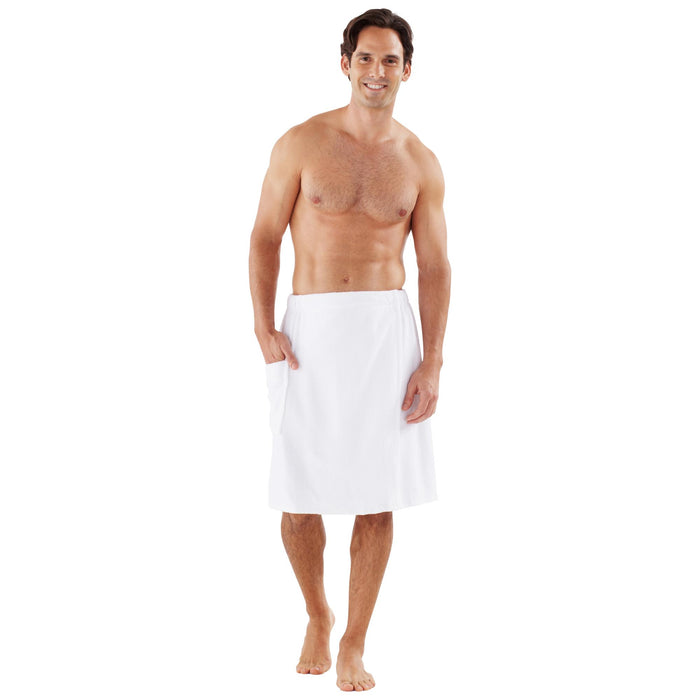 Boca Terry Velour Body Wrap, Men's,  White