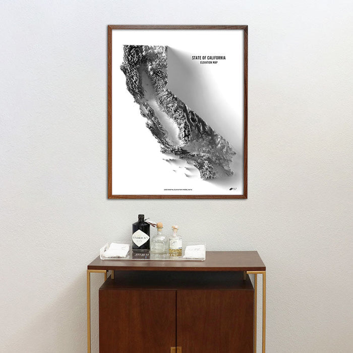 California Elevation Map - No Frame - North Drinkware