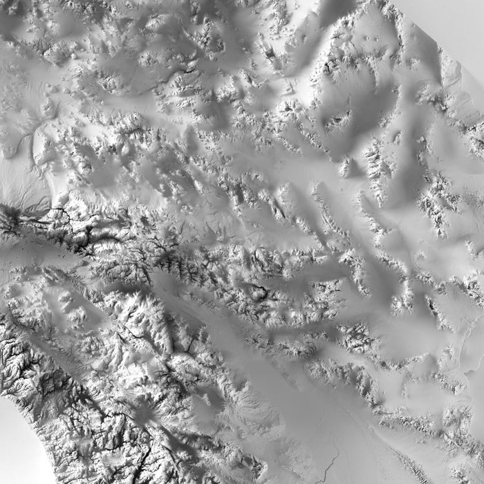 California Elevation Map - No Frame - North Drinkware