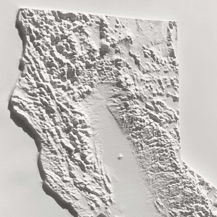 California – White 3D Raised Relief Map - North Drinkware