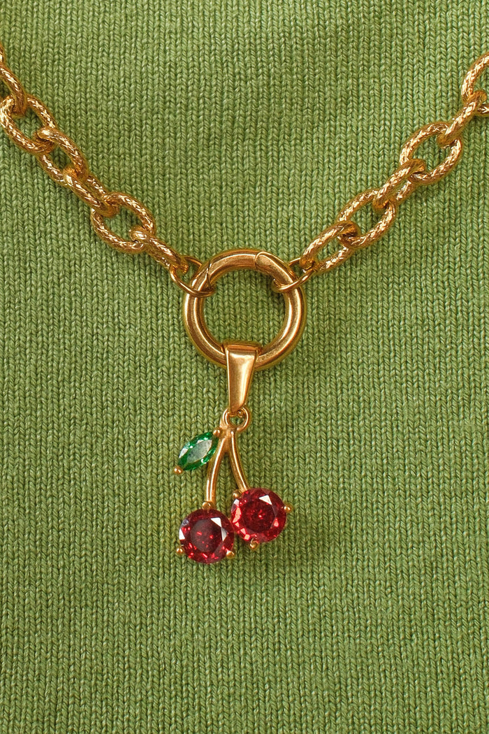 Cherry Gem Necklace Charm