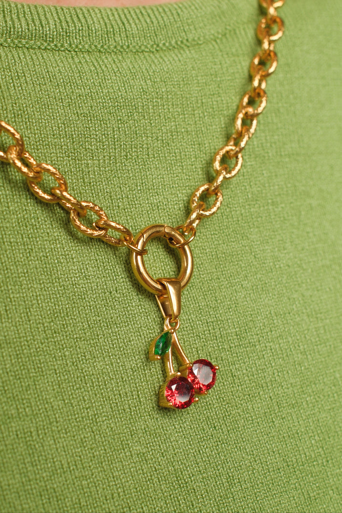 Cherry Gem Necklace Charm