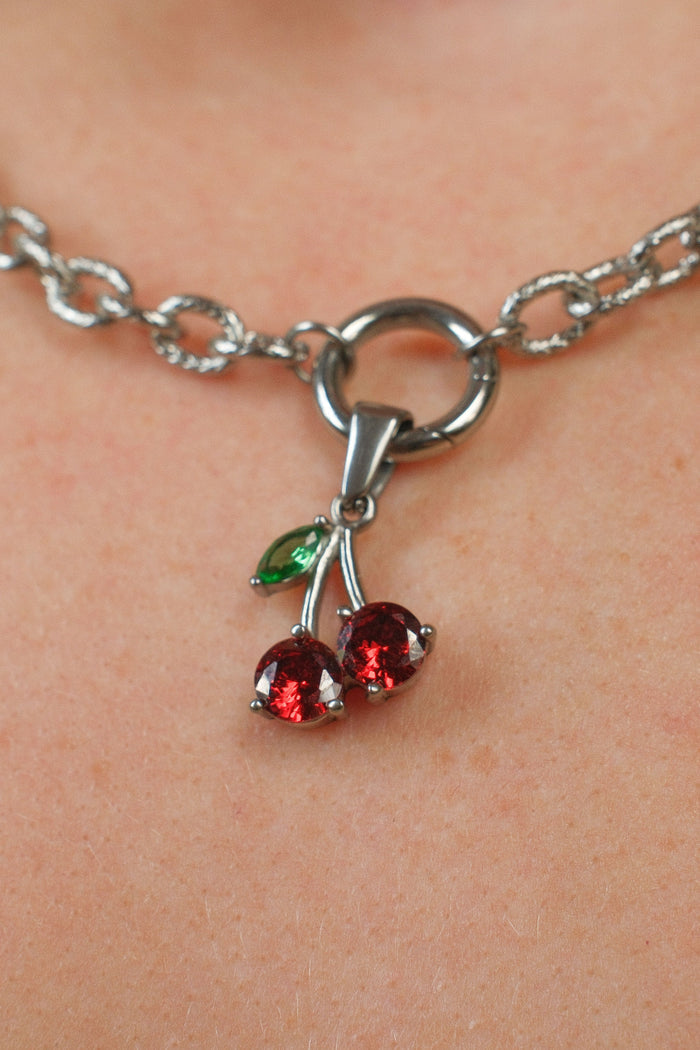 Cherry Gem Necklace Charm