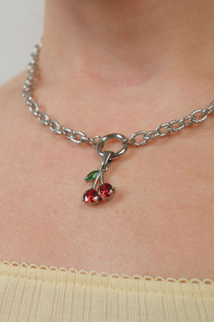 Cherry Gem Necklace Charm