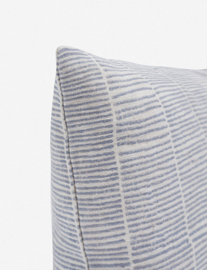 #color::ice-blue #style::long-lumbar | Corner of the claudette blue long lumbar pillow