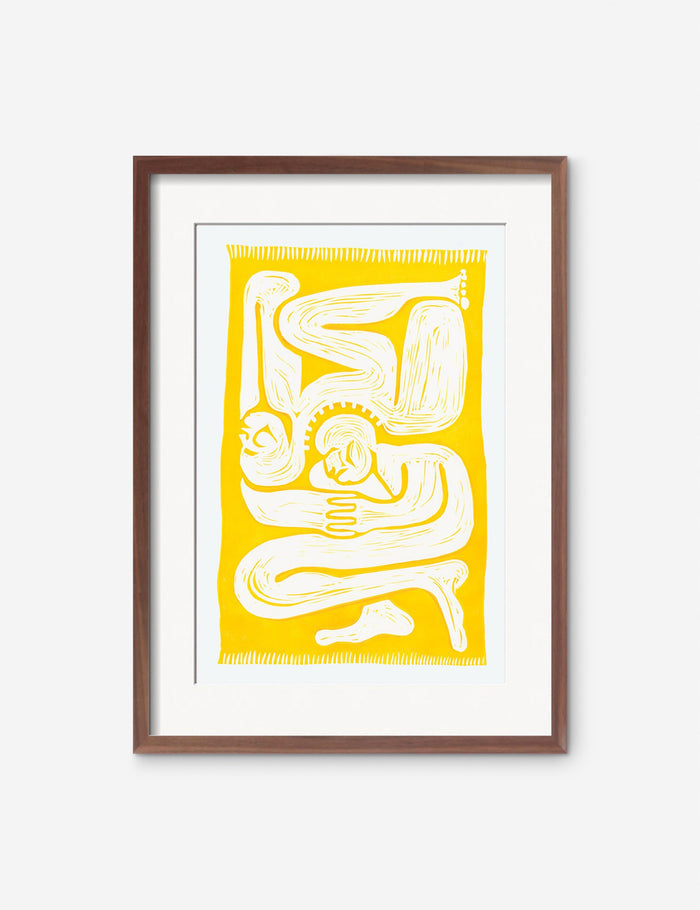 #color::walnut #size::25.5--x-35.5- #size::13.5--x-17.5- #size::21.5--x-29.5- #size::35.5--x-50.5- #frame-option::framed | Cloudgazers Print in a walnut frame
