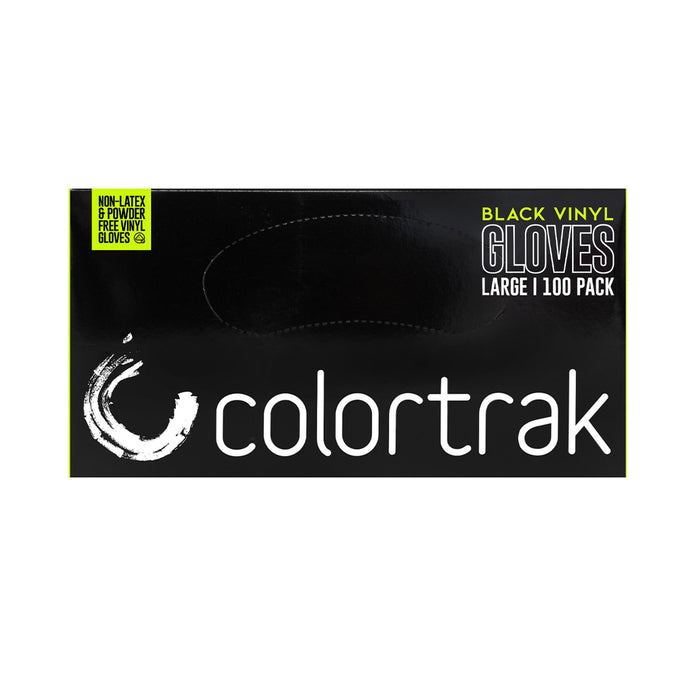 Colortrak Black Vinyl Gloves, 100 ct