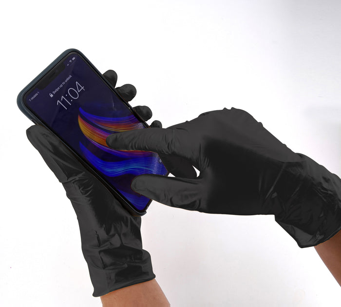 Colortrak Black Vinyl Gloves, 100 ct