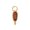 Corn Dog Enamel Hoop Charm