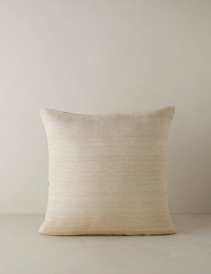 #color::black | Back of the Crossmarks Silk Pillow by Elan Byrd in black.