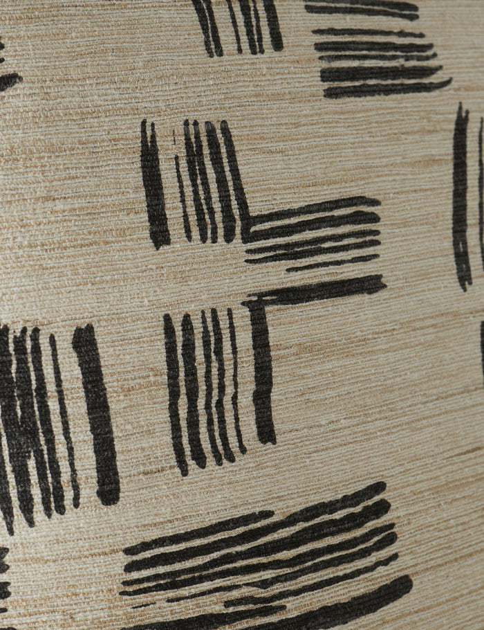 #color::black | Close up of the patter of the Crossmarks Silk Pillow by Elan Byrd in black.