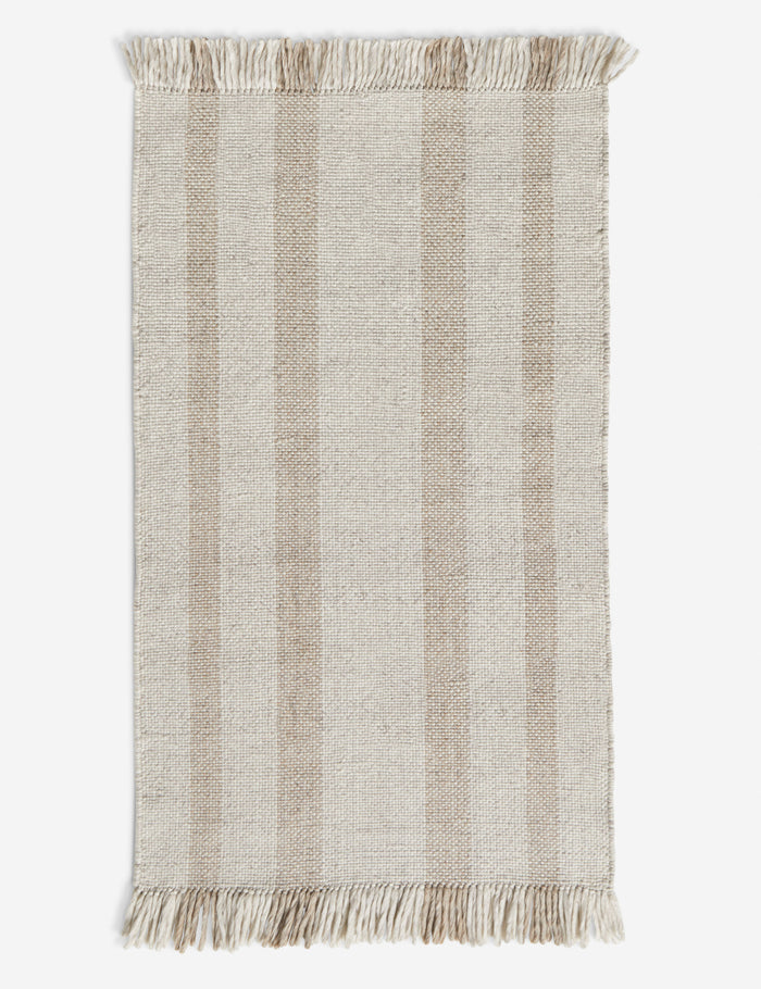 #size::3--x-5- | Small Croze handwoven striped fringed outdoor rug.