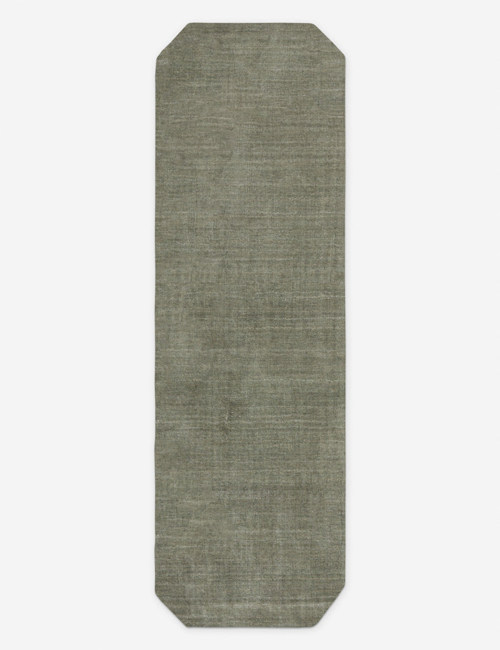 #color::sage #size::2-6--x-8--runner | Damara solid viscose runner rug in sage.