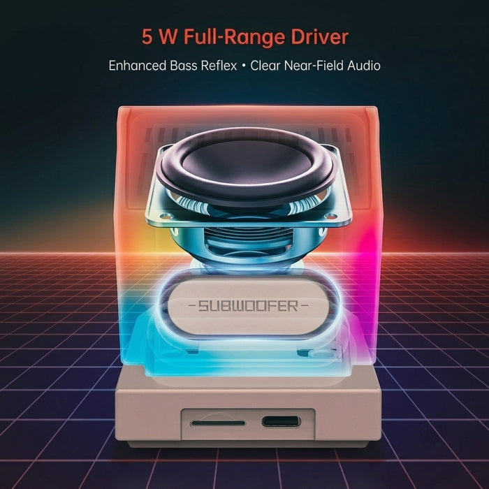 Divoom MiniToo Retro Pixel Bluetooth Speaker with DIY LED Display, Urdprsurdprsurdp