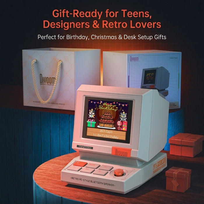 Divoom MiniToo Retro Pixel Bluetooth Speaker with DIY LED Display, Tx1yzatx1yzatx1y