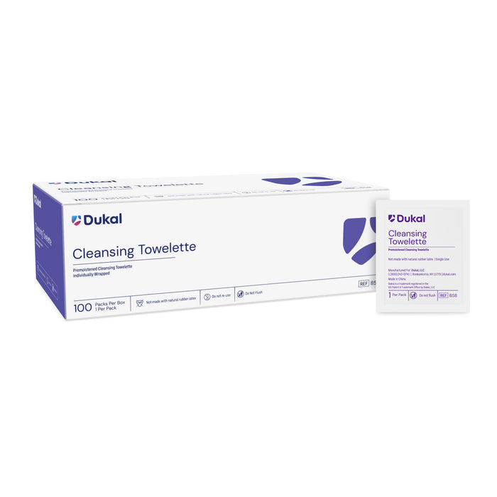 Dukal Cleansing Towelettes, 100 ct, 5" x 8"