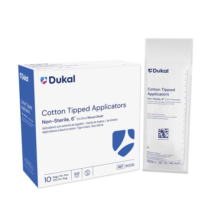 Dukal Non Sterile Cotton Tipped Applicators, 1000 ct