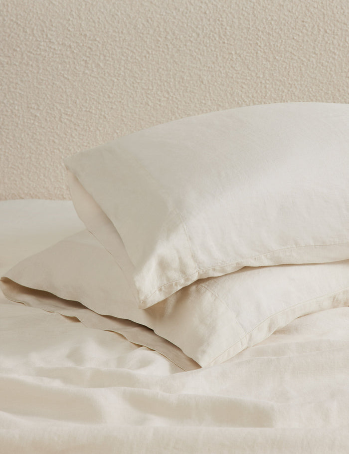 #color::cream #size::standard #size::king | Essie soft, breathable hemp pillowcases