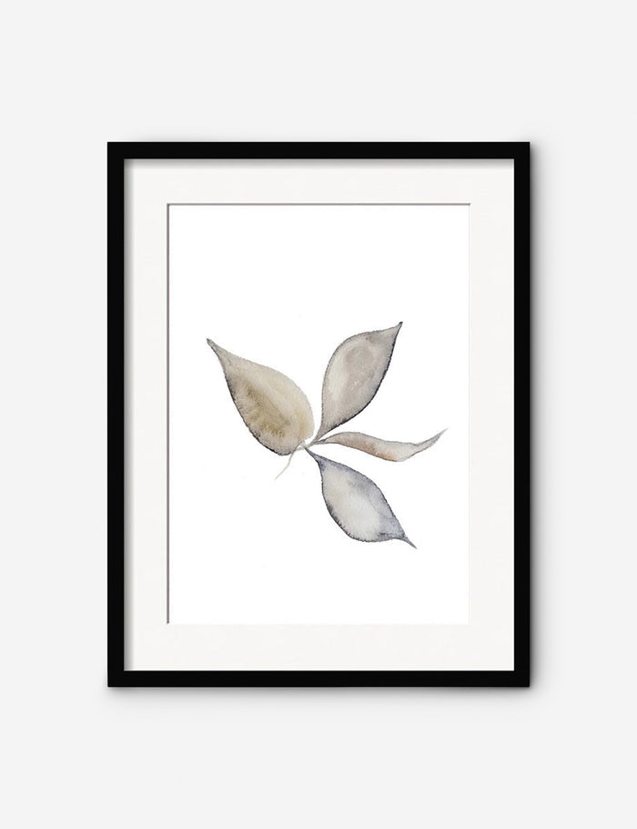 #color::black #frame-option::framed #size::23--x-29- #size::14--x-17- #size::17--x-23- #size::29--x-37- #size::35--x-45- | Faded Leaves Print in a black frame