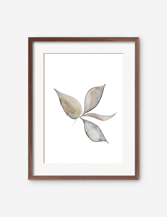#color::walnut #frame-option::framed #size::23--x-29- #size::14--x-17- #size::17--x-23- #size::29--x-37- #size::35--x-45- | Faded Leaves Print in a walnut frame