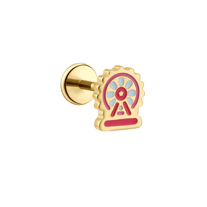 Ferris Wheel Enamel Flat Back Stud