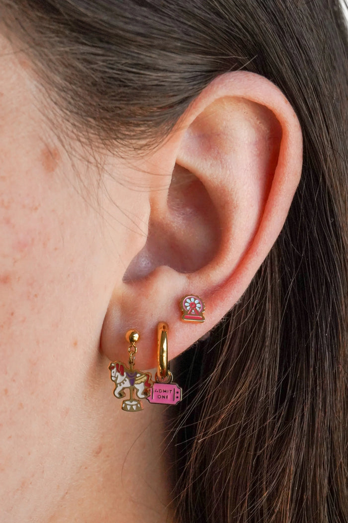 Ferris Wheel Enamel Flat Back Stud