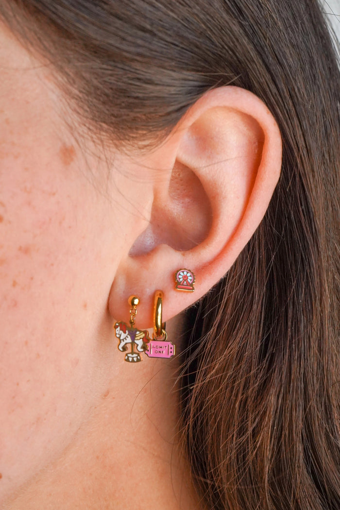 Ferris Wheel Enamel Flat Back Stud