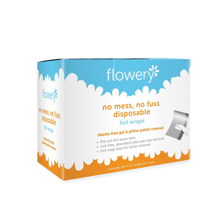 Polish Removers Flowery Glitter and Gel Remover Foil Wraps / 250 Count