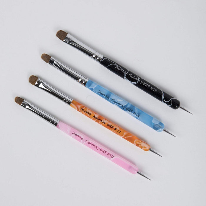 Nail Brushes & Cuticle Pushers French Gel Detail Brushes with Dotting Tools