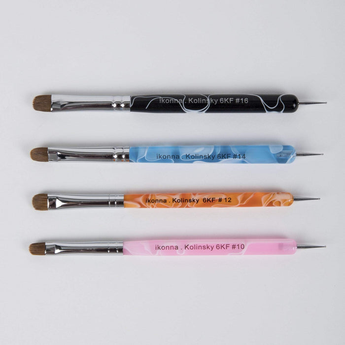 Nail Brushes & Cuticle Pushers French Gel Detail Brushes with Dotting Tools