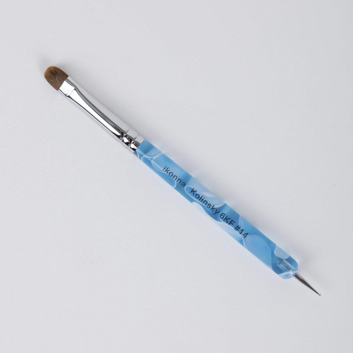 Nail Brushes & Cuticle Pushers Blue #14 French Gel Detail Brushes with Dotting Tools