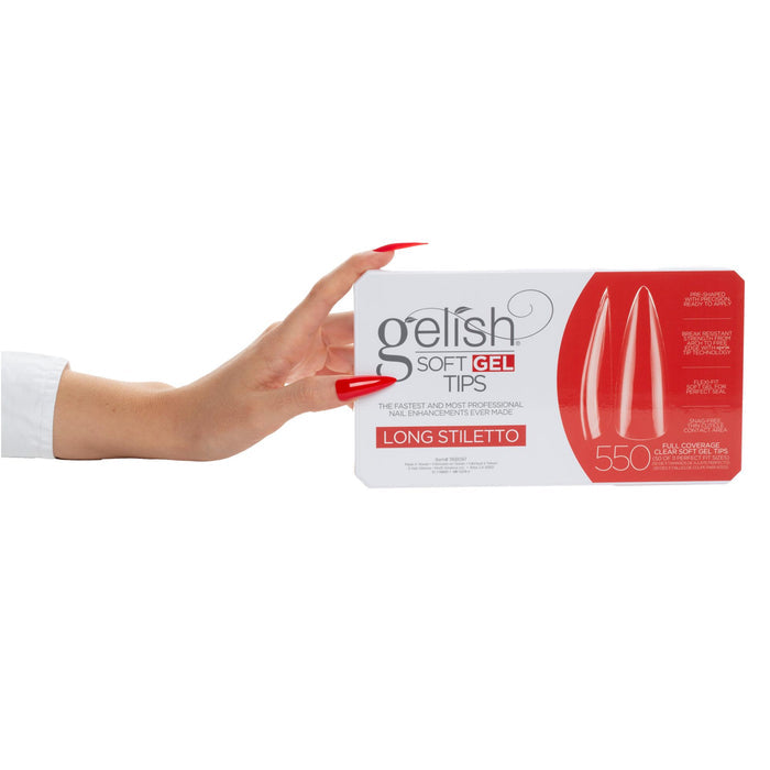 Gelish Soft Gel Tips, Long Stiletto, 550 ct