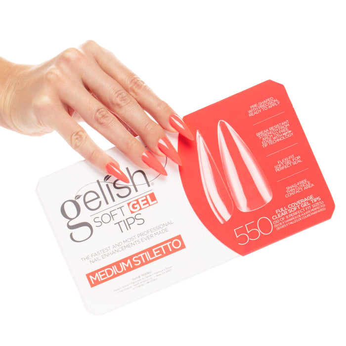 Gelish Soft Gel Tips, Medium Stiletto, 550 ct