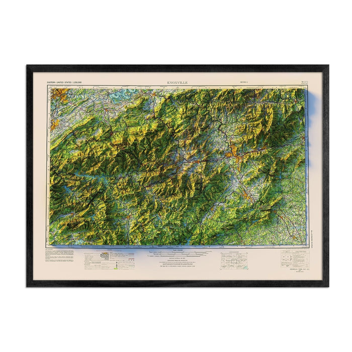 Great Smoky Mountains 1957 Shaded Relief Map - No Frame - North Drinkware