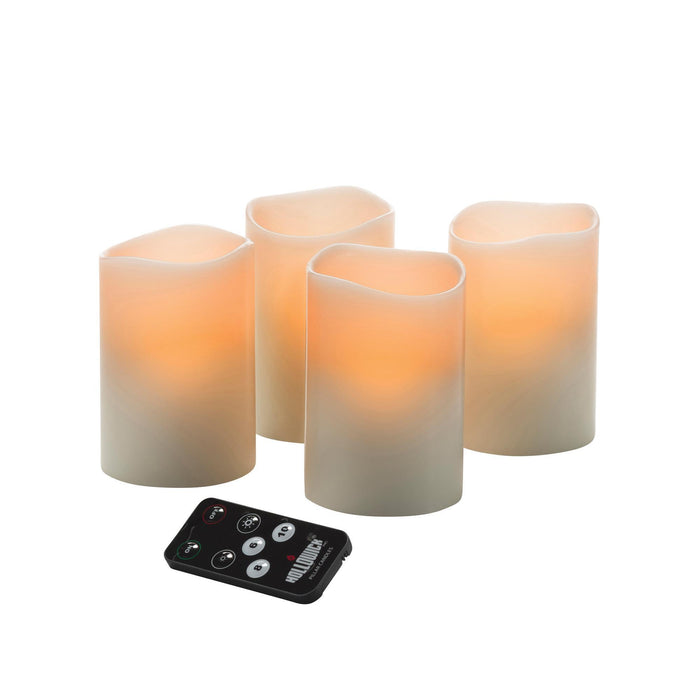 Candles 3 x4.5 in Hollowick LED Wax Pillar W/ Magnetic Remote