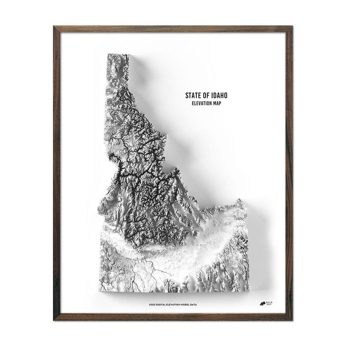 Idaho Elevation Map - No Frame - North Drinkware